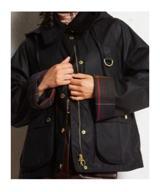 Barbour Reighton Spey Waxed Jacket In Black