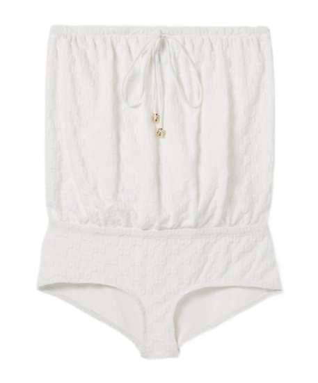 Gucci Gg Terrycloth Jersey Swimsuit In White