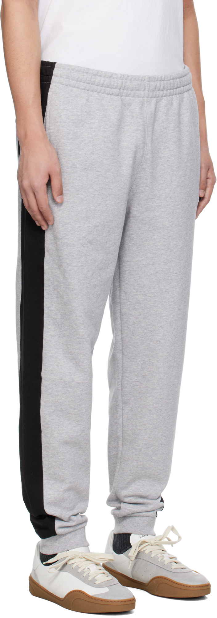 Lacoste Tapered Fit Colorblock Sweatpants In Gray