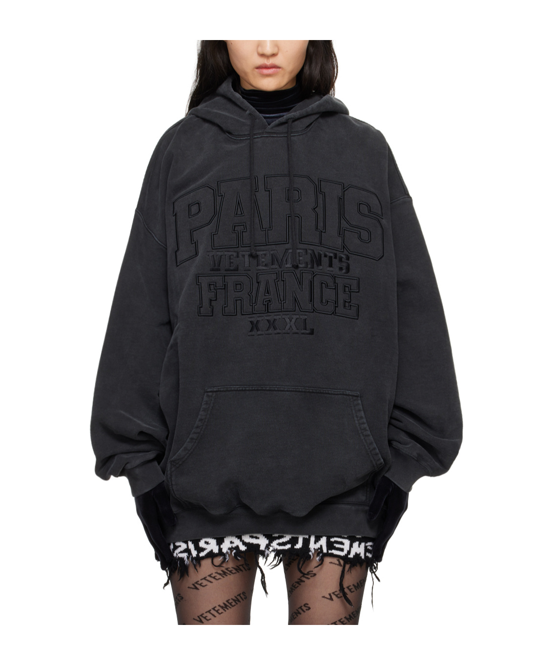 Vetements Drawstring Hood Hoodie In Black