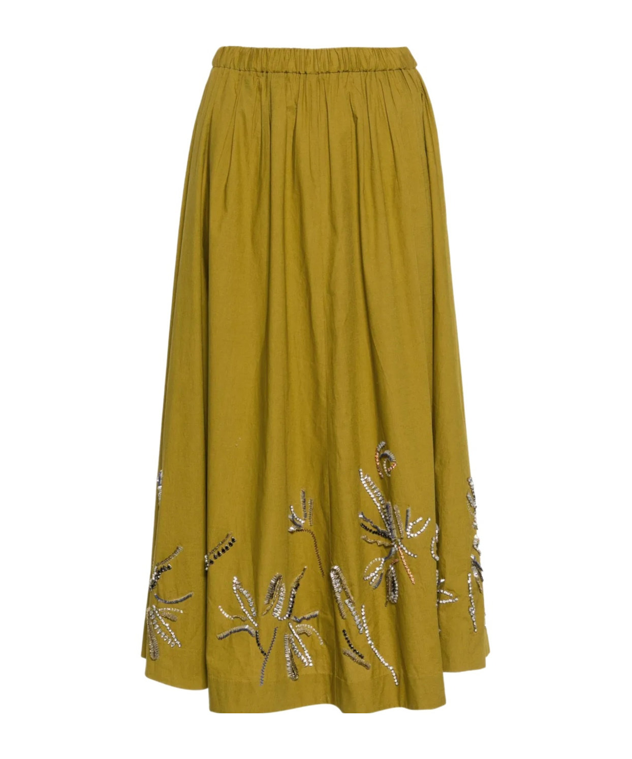 FORTE FORTE CRYSTAL-EMBELLISHED FLARED MIDI SKIRT