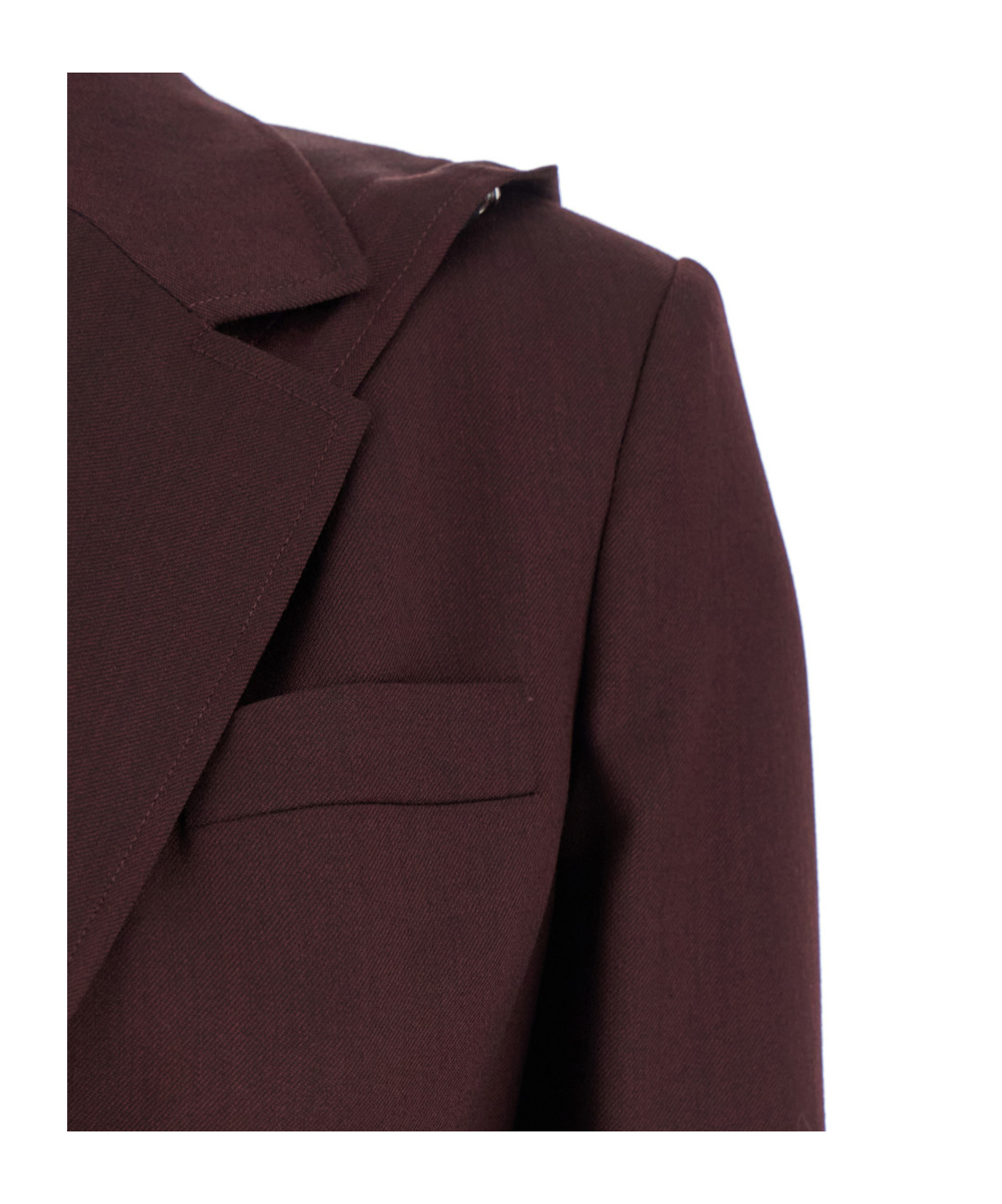 Pinko 'cortez' Bordeaux Jacket With Notched Revers And Removable Hood In Wool Blend Woman In Red