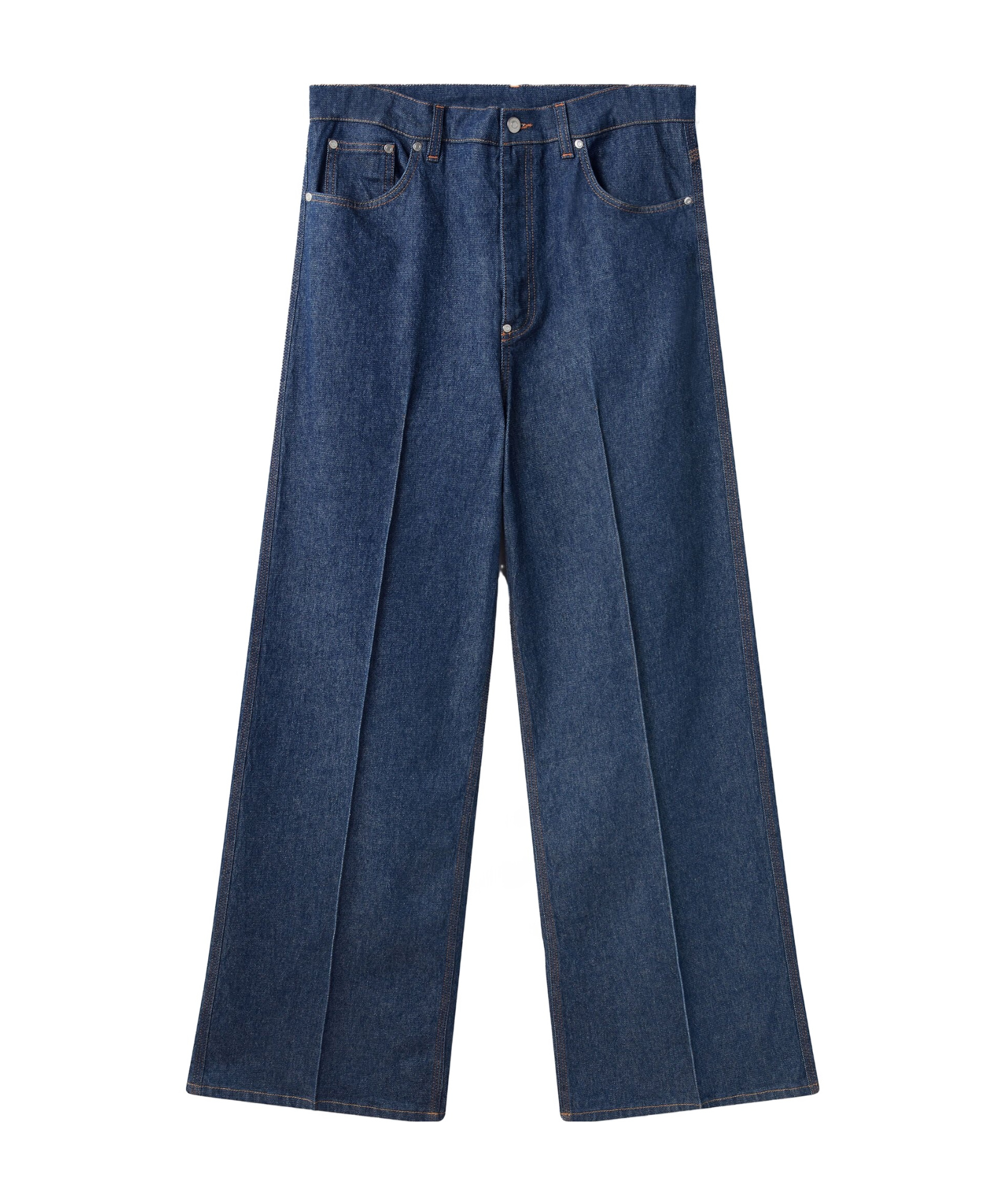 Stella Mccartney Centre-pleat Denim Tailored Trousers In Blue