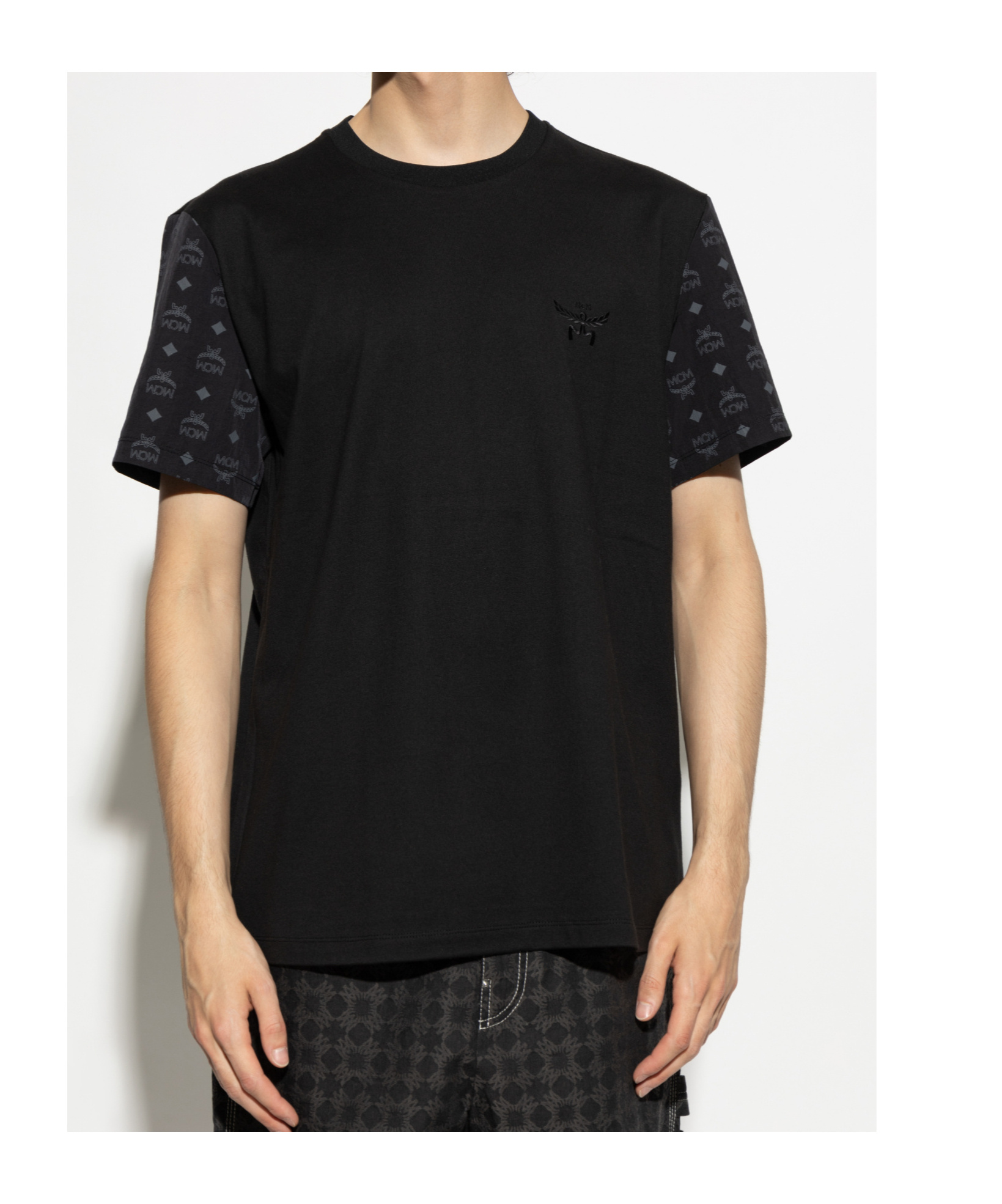 Mcm Monogram-pattern T-shirt In Black