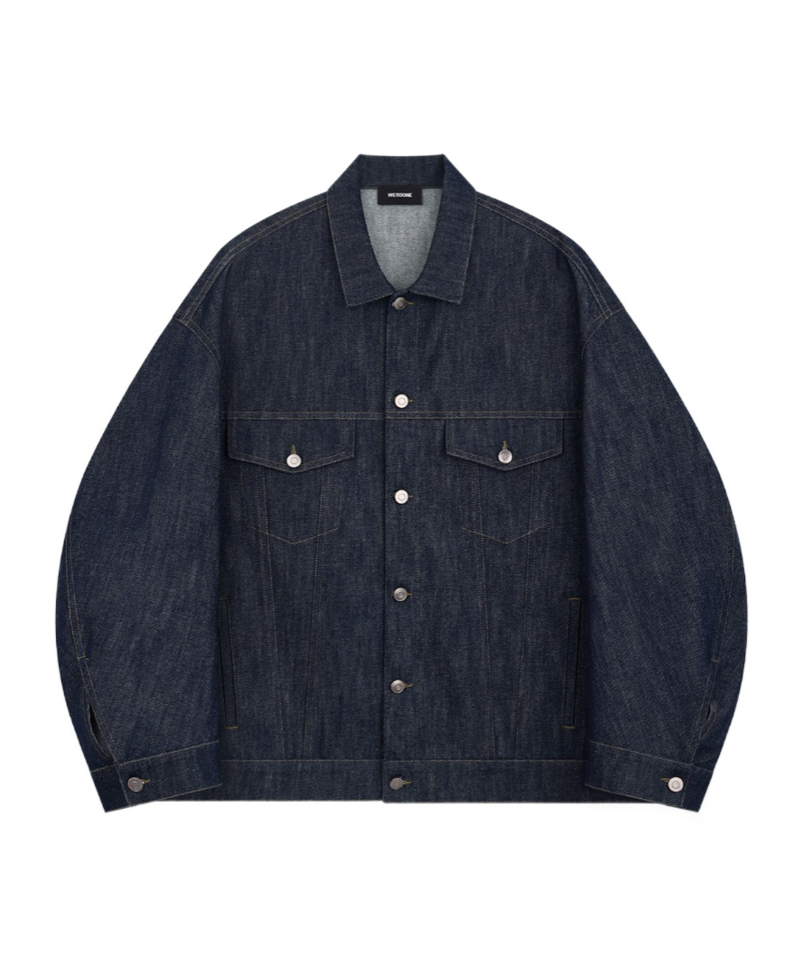 We11 Done Logo Logo Denim Jacket In Black