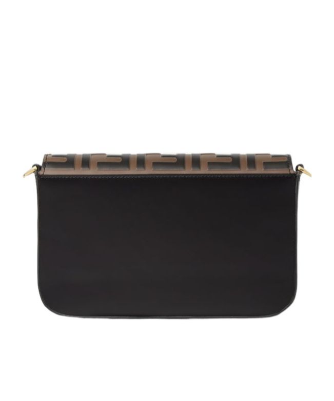 Fendi Ff-embossed Flap Wallet-on-chain In Black