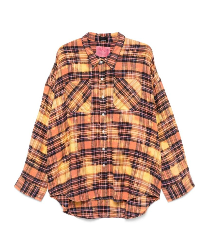 R13 LONG-SLEEVED PLAID SHIRT 