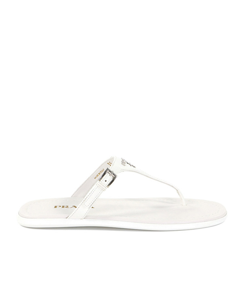 Prada Logo Sandals In White