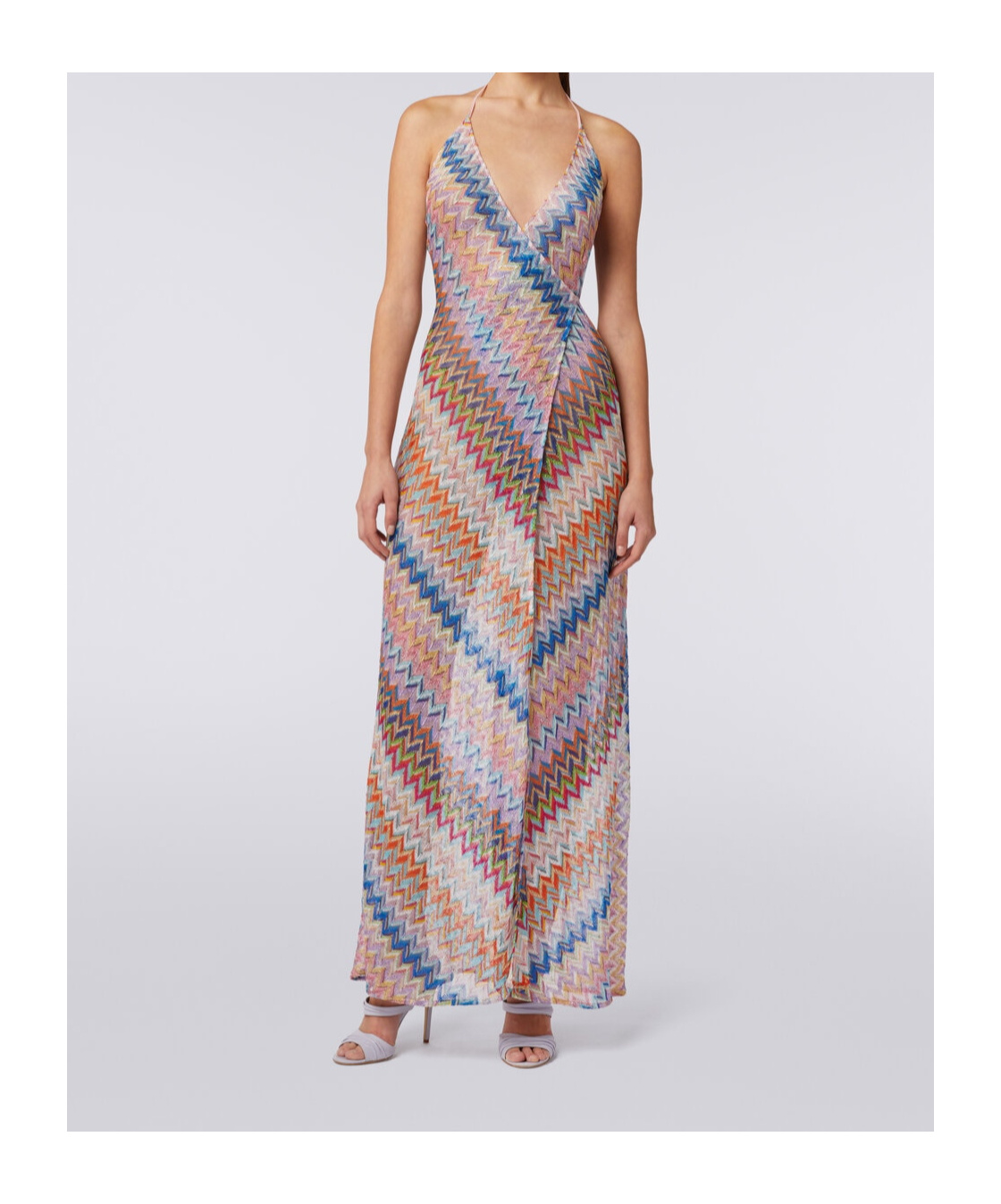 Missoni Sleeveless Chevron-knit Maxi Dress In Multicolor