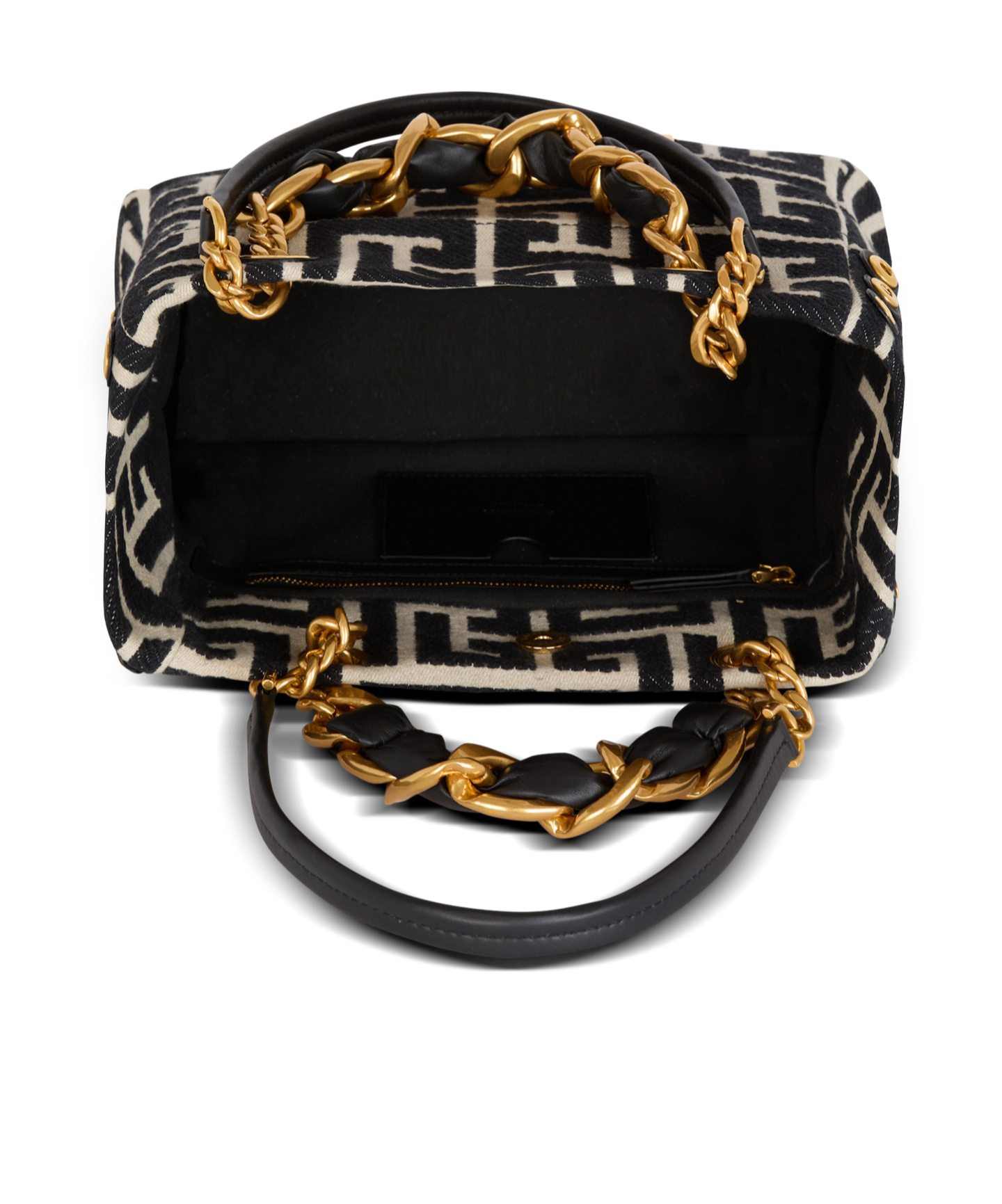 Balmain 1945 Soft Pb-monogrammed Jacquard Canvas Tote Bag In Black