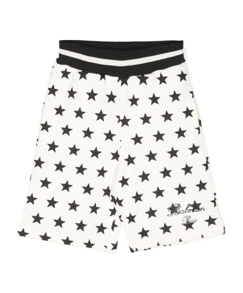 BALMAIN STAR-PRINT JERSEY SHORTS 