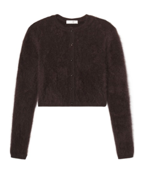 Frame Button-front Cardigan In Brown