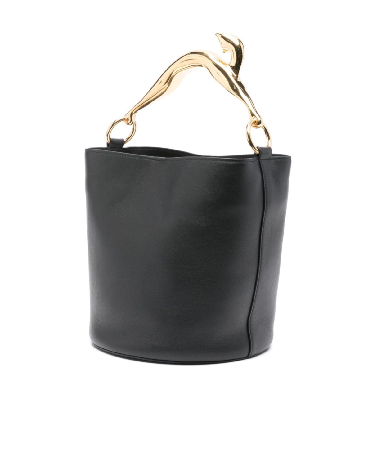Shop Lanvin Pencil Cat Leather Bucket Bag