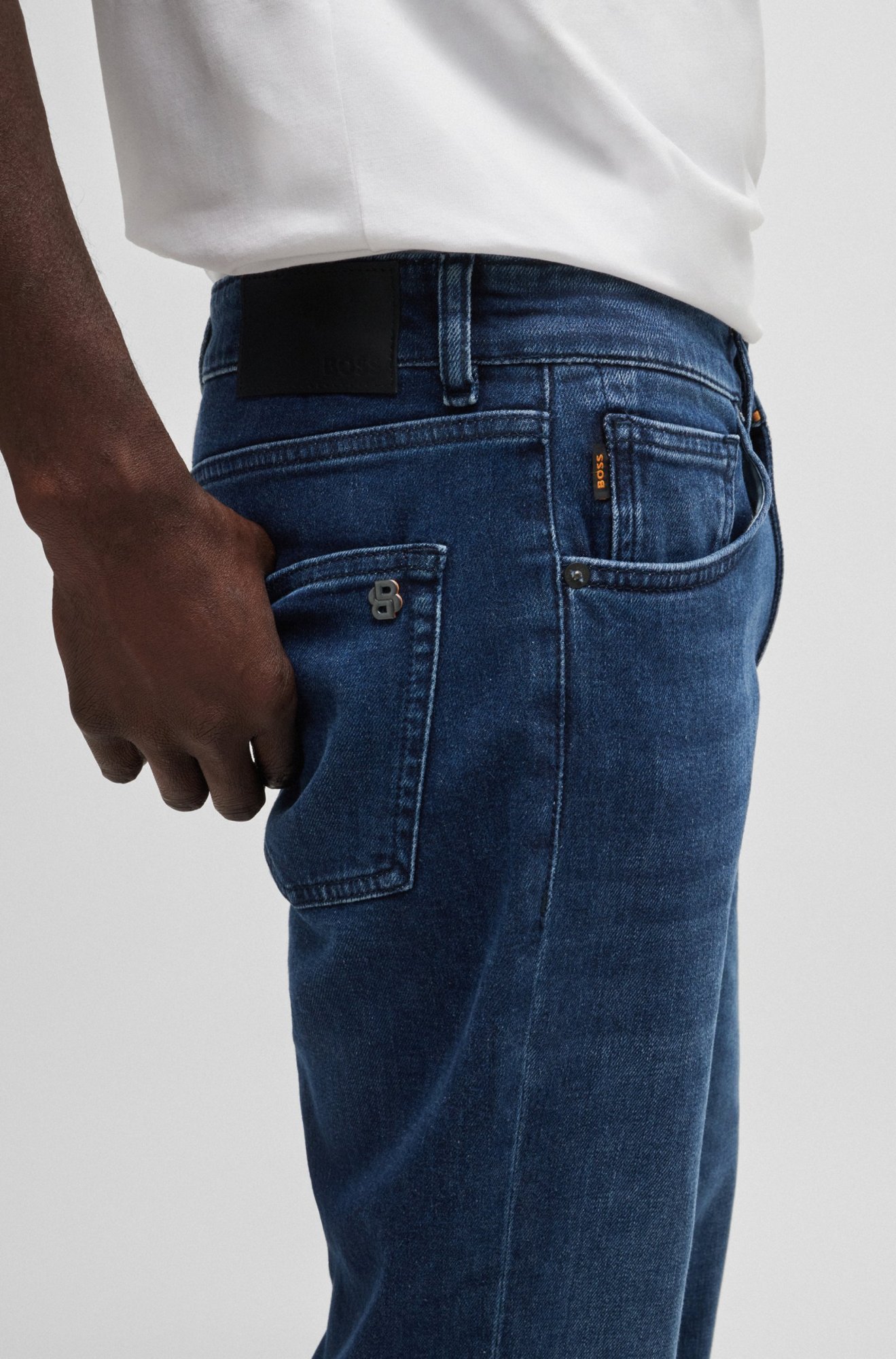 Shop Hugo Boss Troy Jeans In Blue