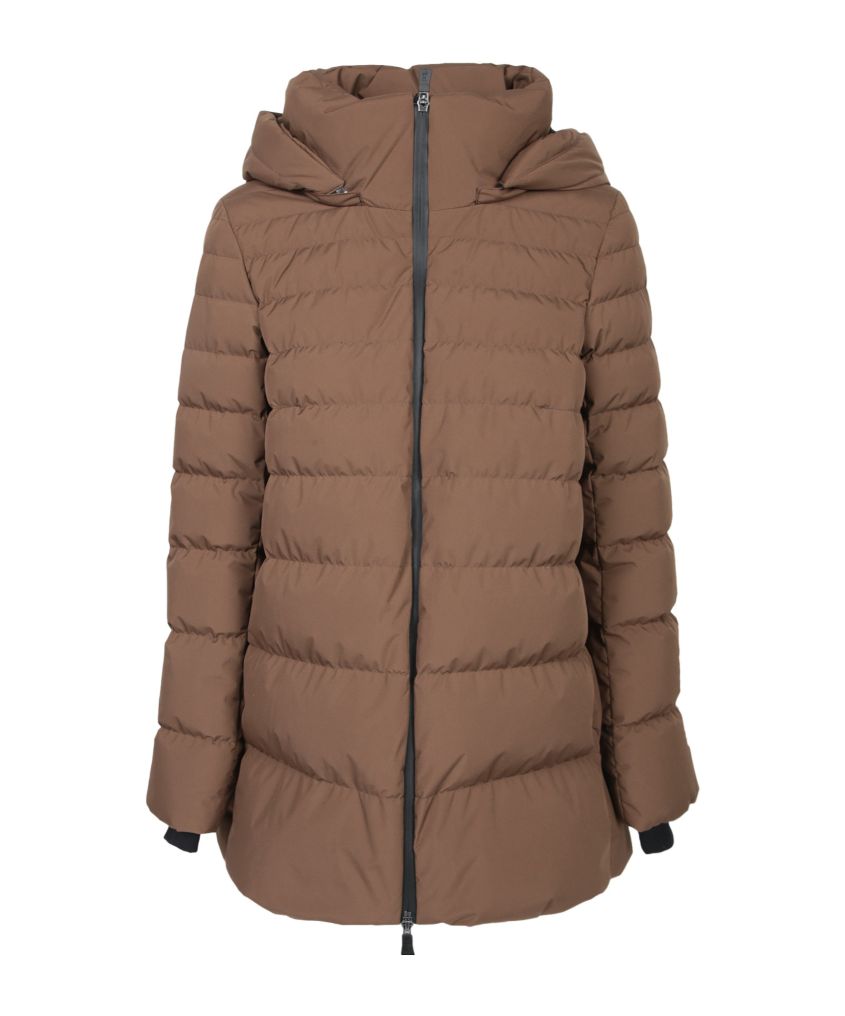Herno 2 Layer Hooded Down Jacket In Brown