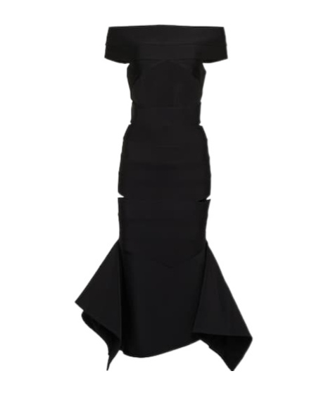 Alexandre Vauthier Off-shoulder Knit Midi Dress In Black
