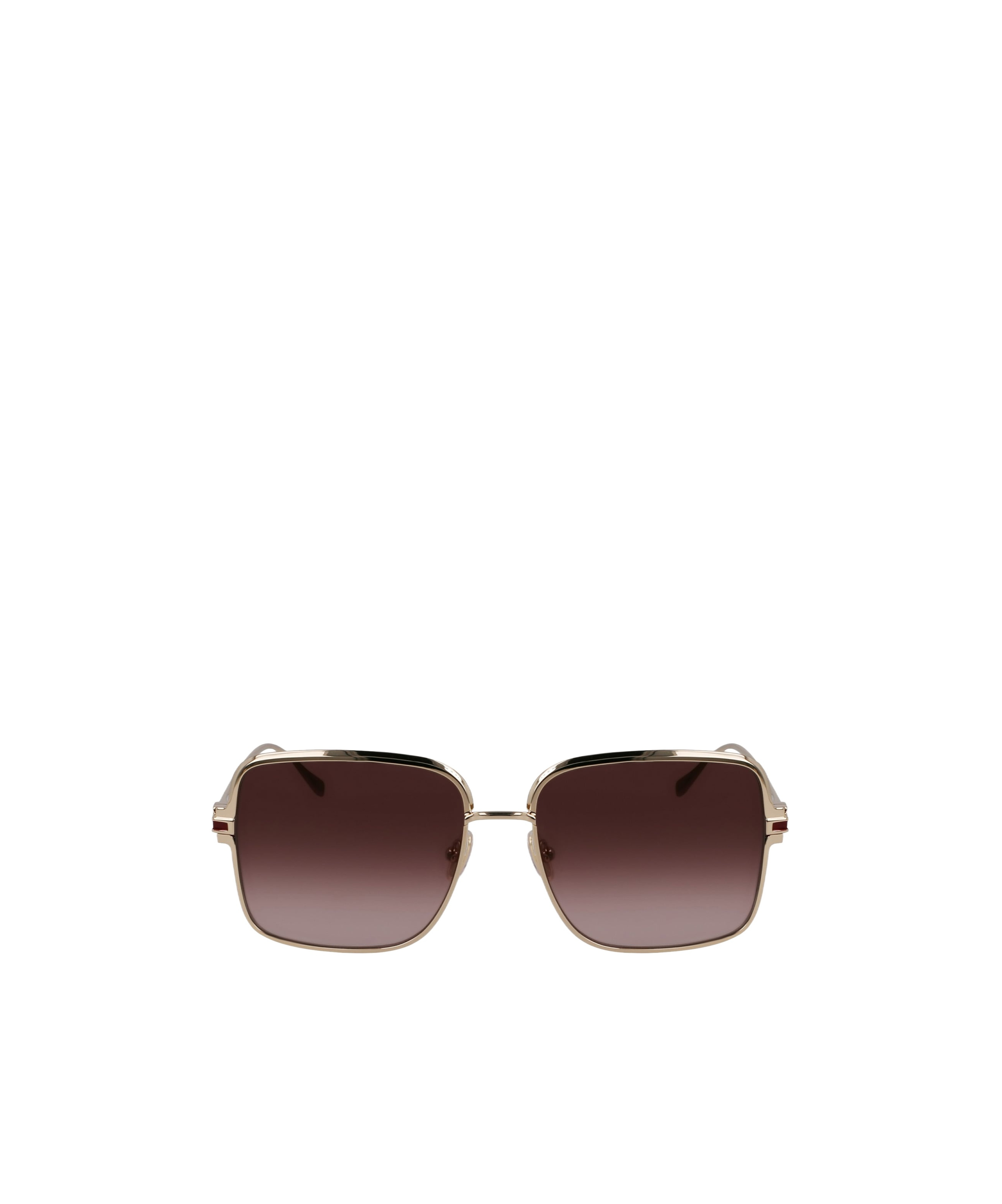 Ferragamo Geometric Frame Sunglasses In Gold