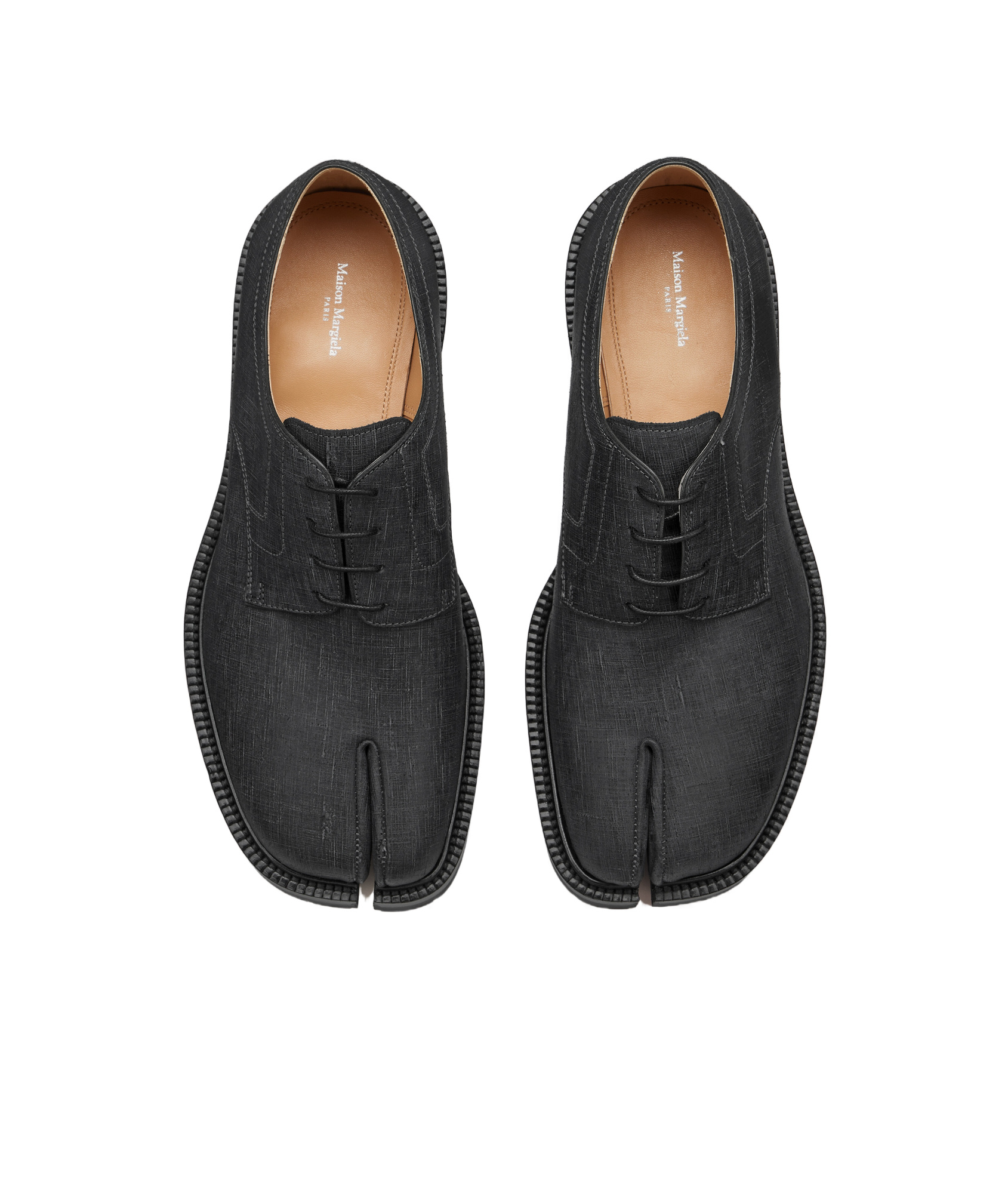 Maison Margiela Tabi Laced Shoes In Black