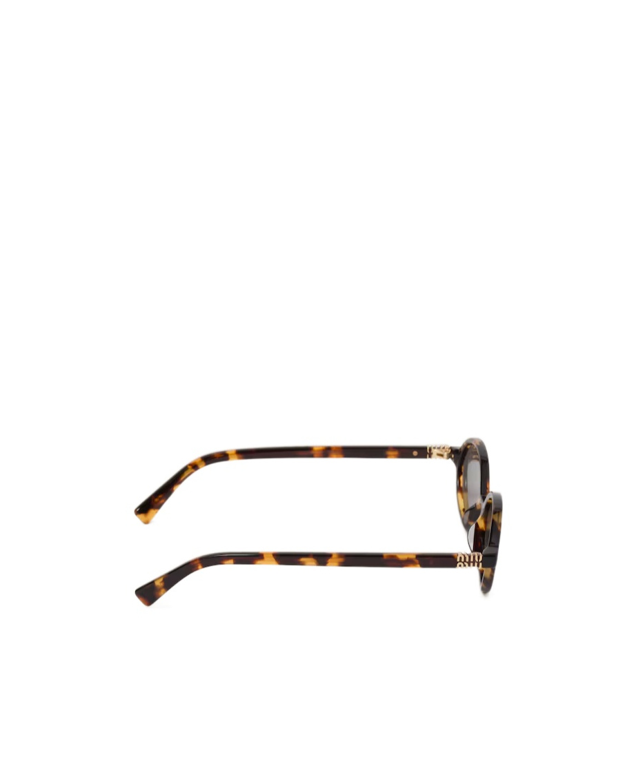 Miu Miu Brown Miu Regard Oval-frame Sunglasses In Gray