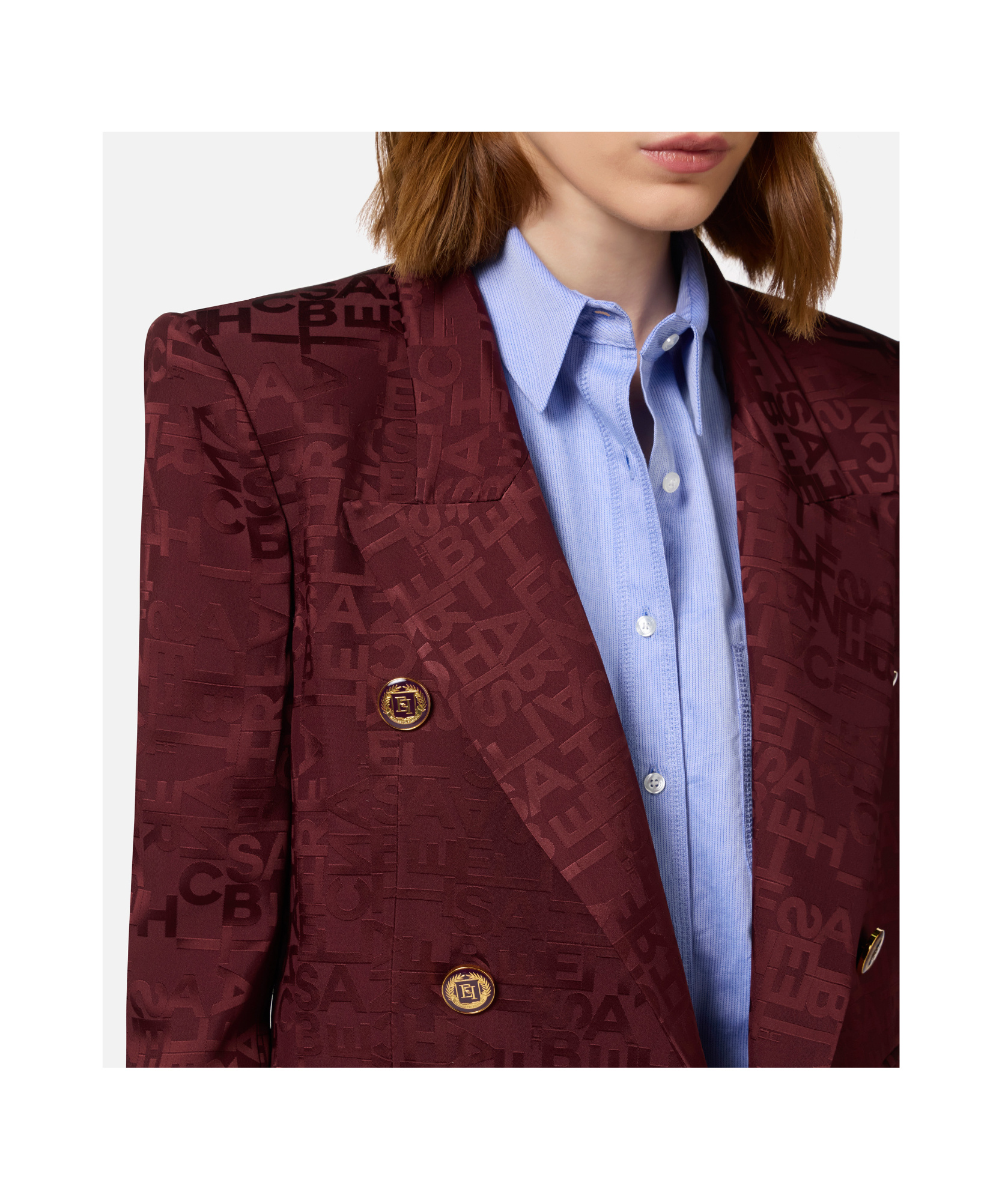 Shop Elisabetta Franchi Logo-jacquard Blazer In Red