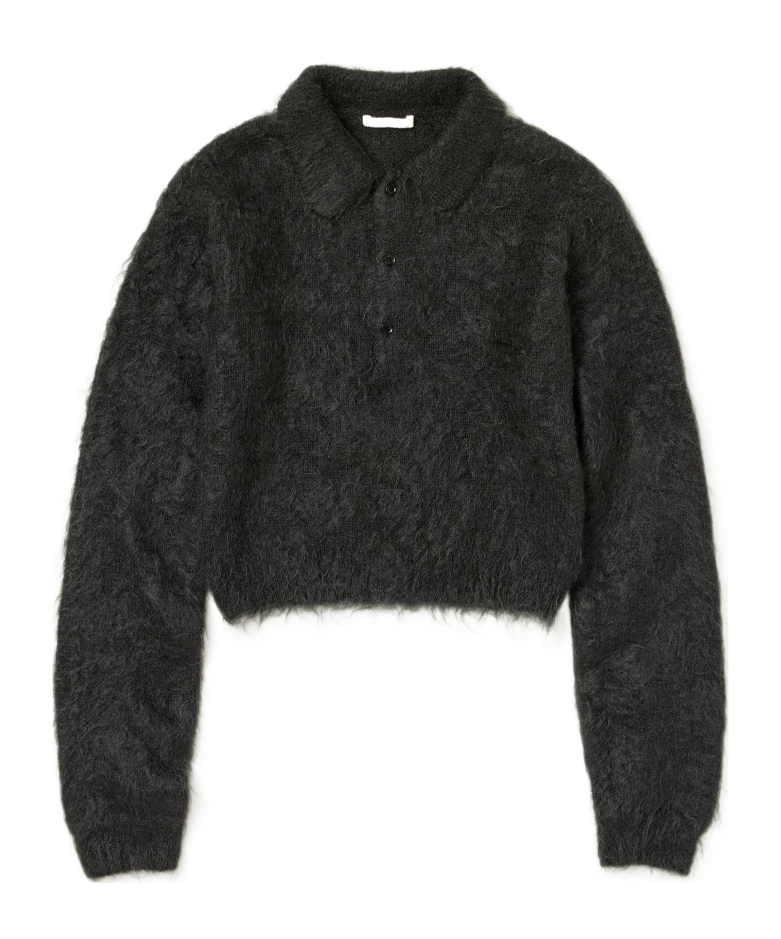 Auralee Brushed-effect Polo Shirt In Black