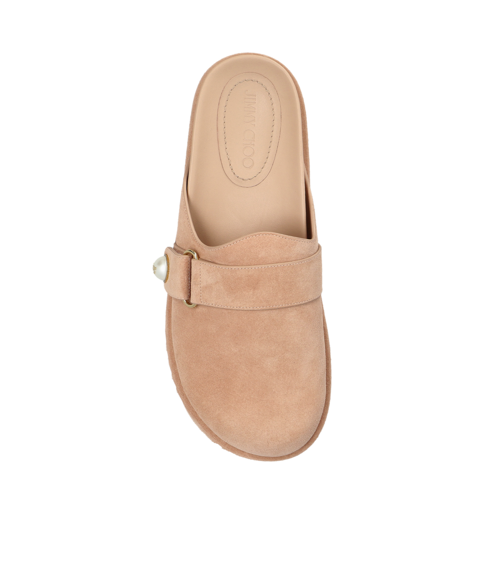 Jimmy Choo Fayence Suede Flat Mules In Brown