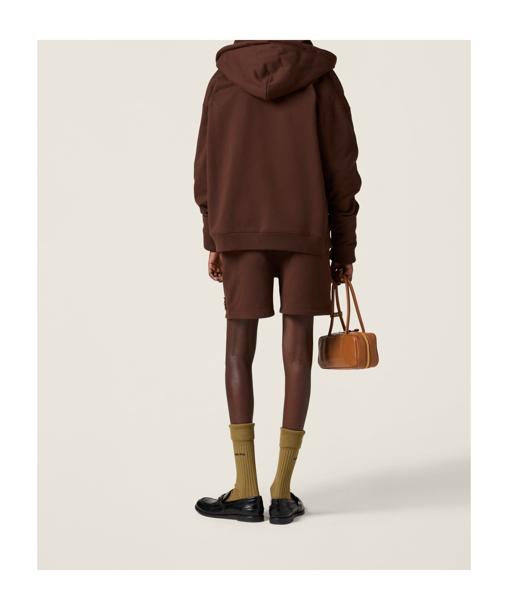 Miu Miu Drawstring Shorts In Brown