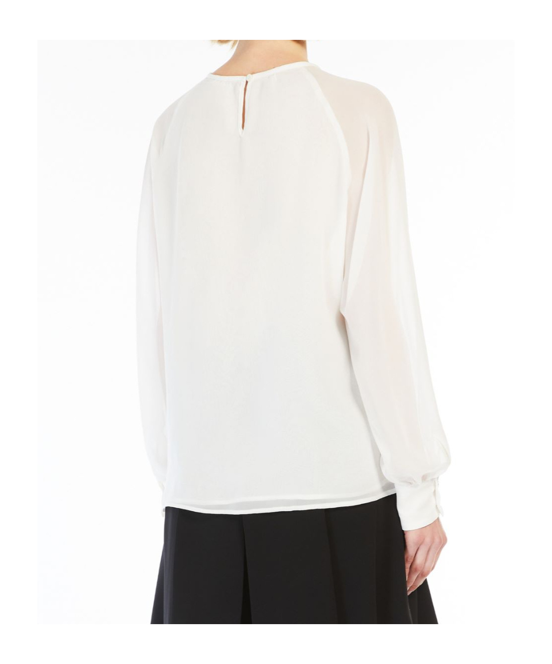 Max Mara Studio Crewneck Long-sleeved Top In White
