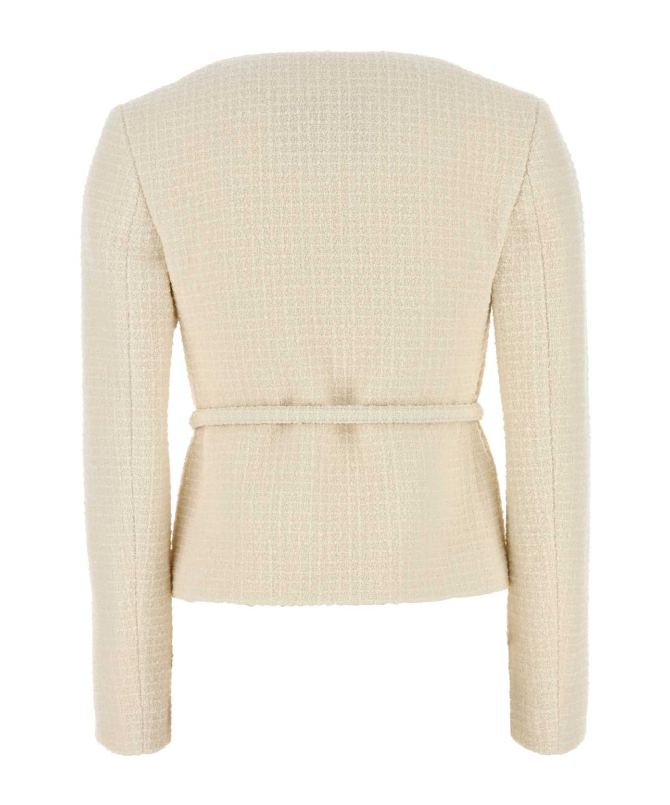 Gucci Belted Wool-blend Bouclé-tweed Jacket In White