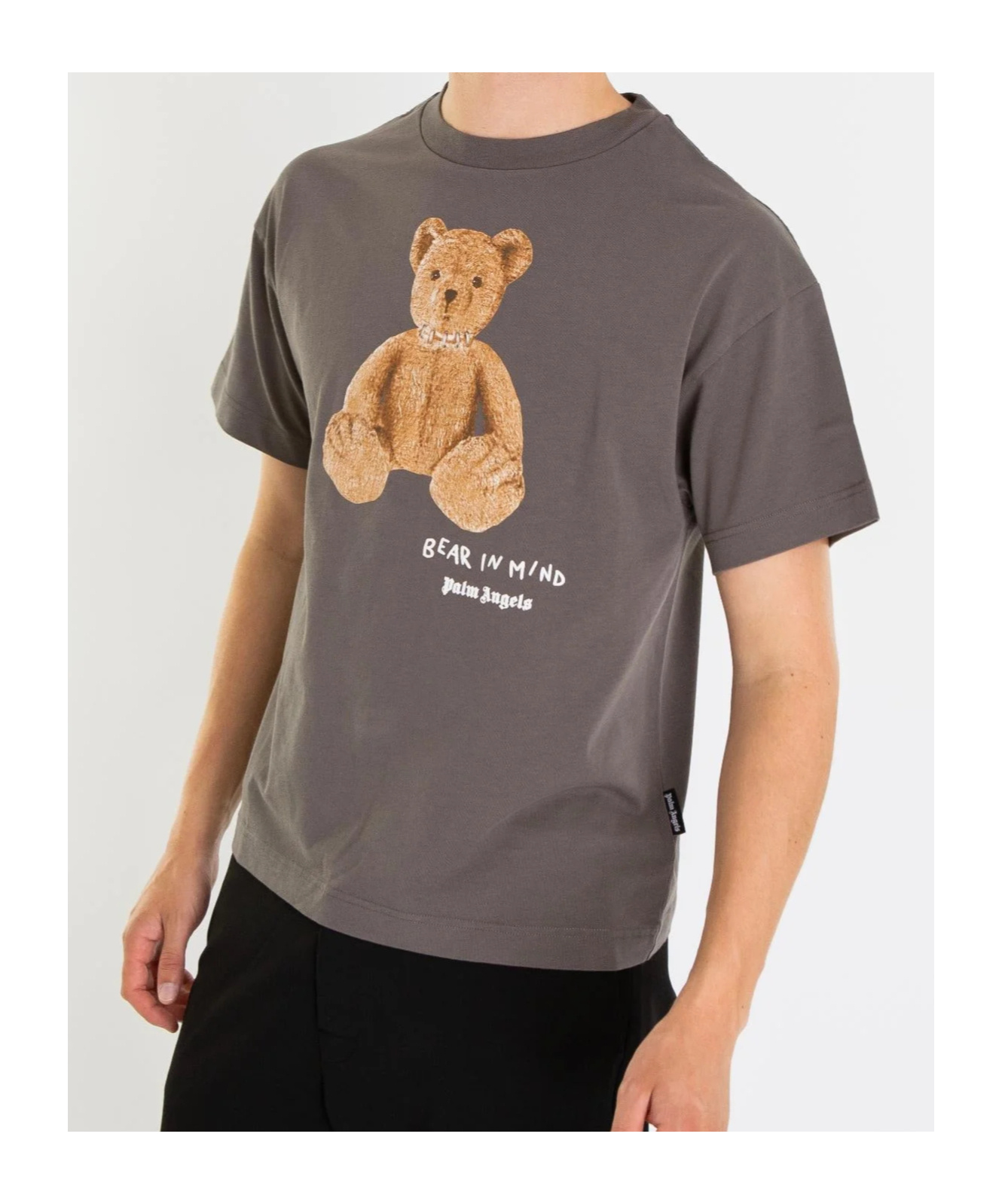 Palm Angels Teddy Bear Graphic Relaxed Fit T-shirt In Gray