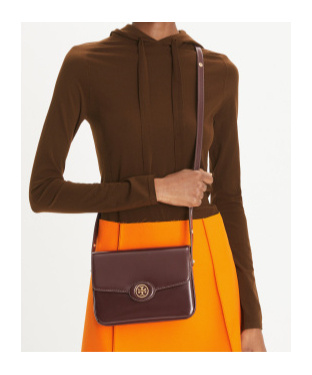 Tory Burch Robinson Spazzolato Leather Convertible Shoulder Bag In Red