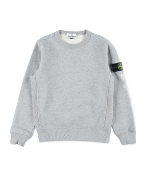 Stone Island Junior Logo Patch Sweatshirt In Gray