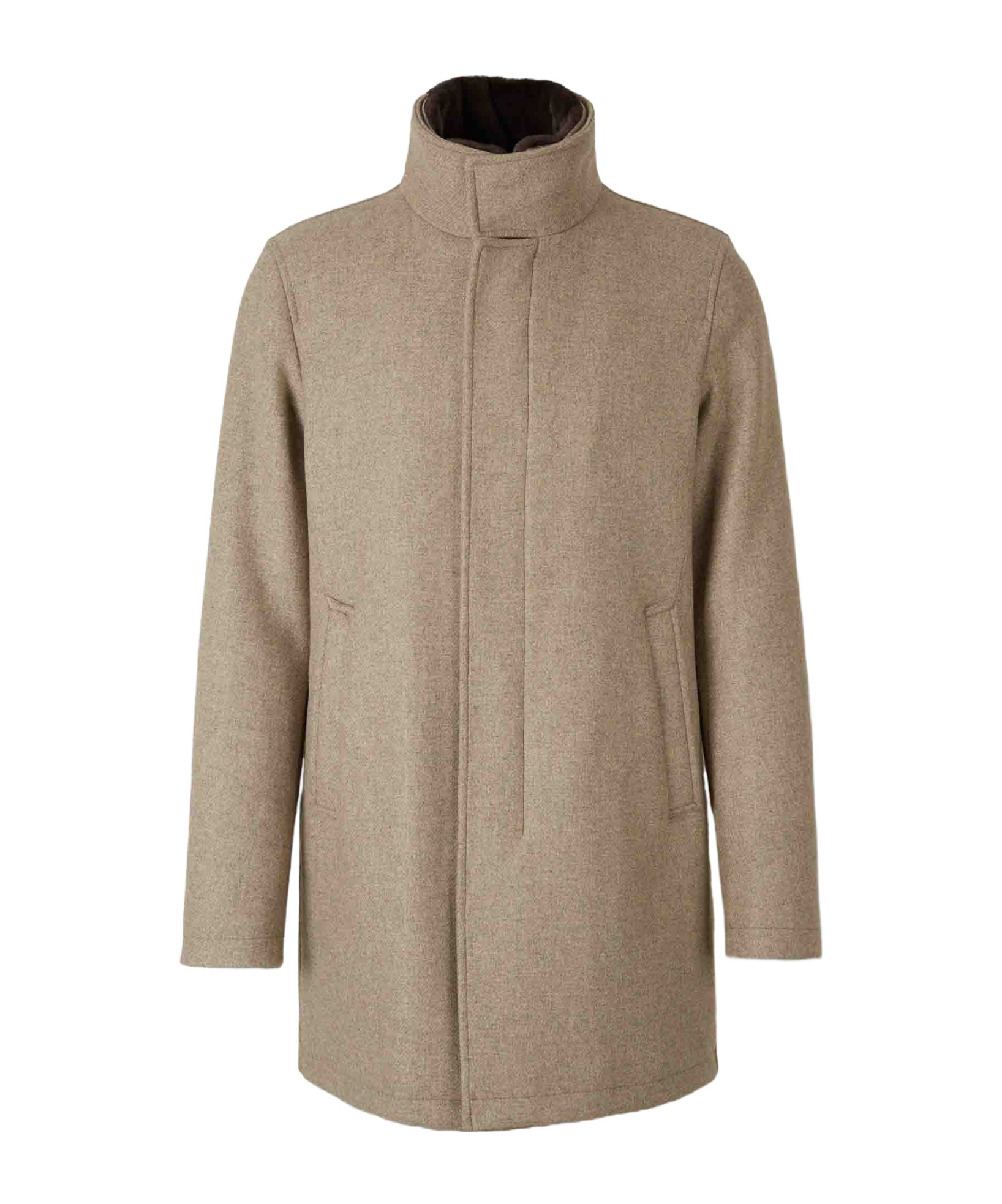 Herno Long Sleeve Coat In Neutral