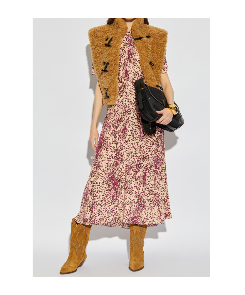 Shop Isabel Marant Keany Short-sleeve Midi Dress In Nude
