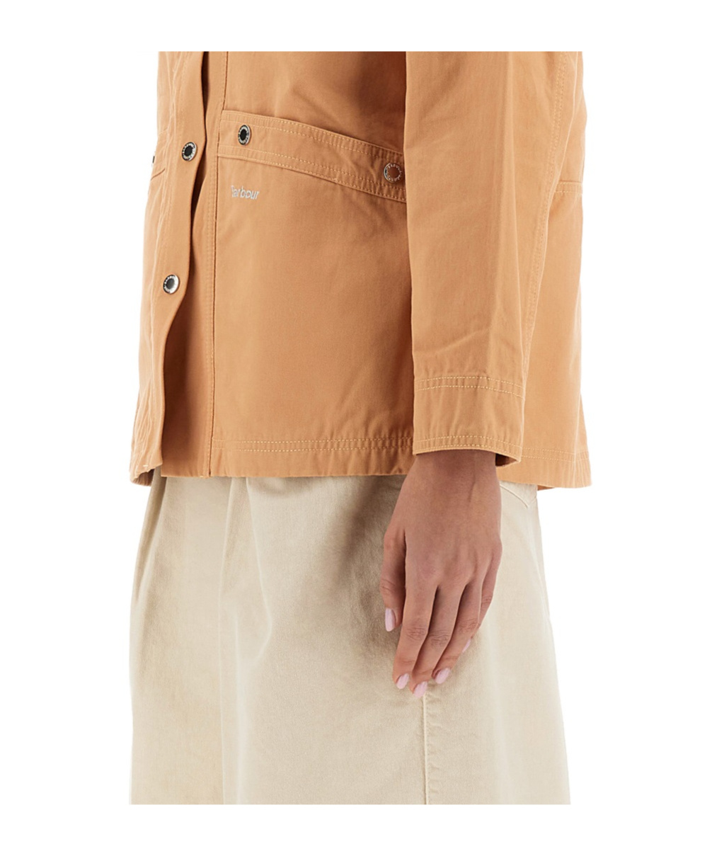 Barbour Collared Contrast Jacket Pockets In Nude