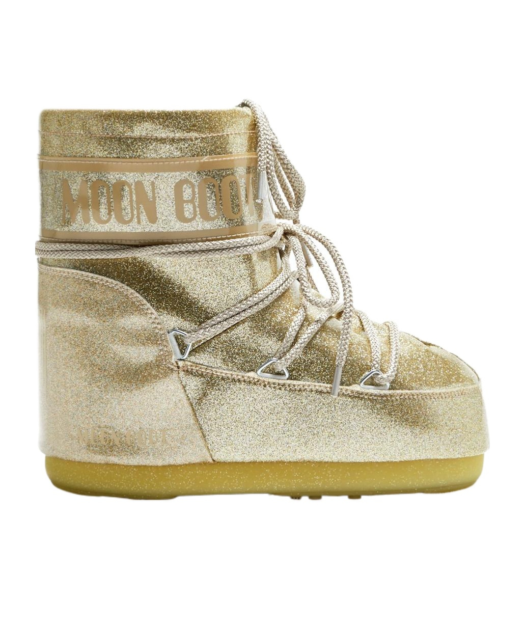 Moon Boot Metallic Boots In Nude