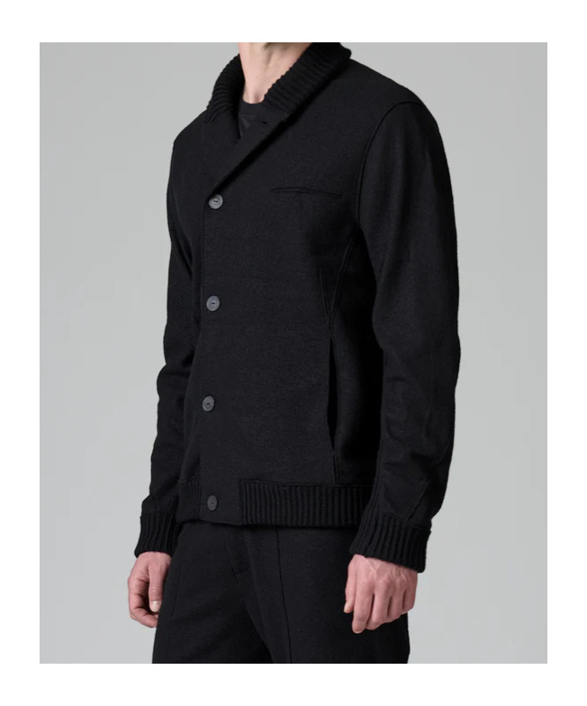 Transit Regular Fit Jacket In Raw Cut Virgin Boiled Wool In Blue