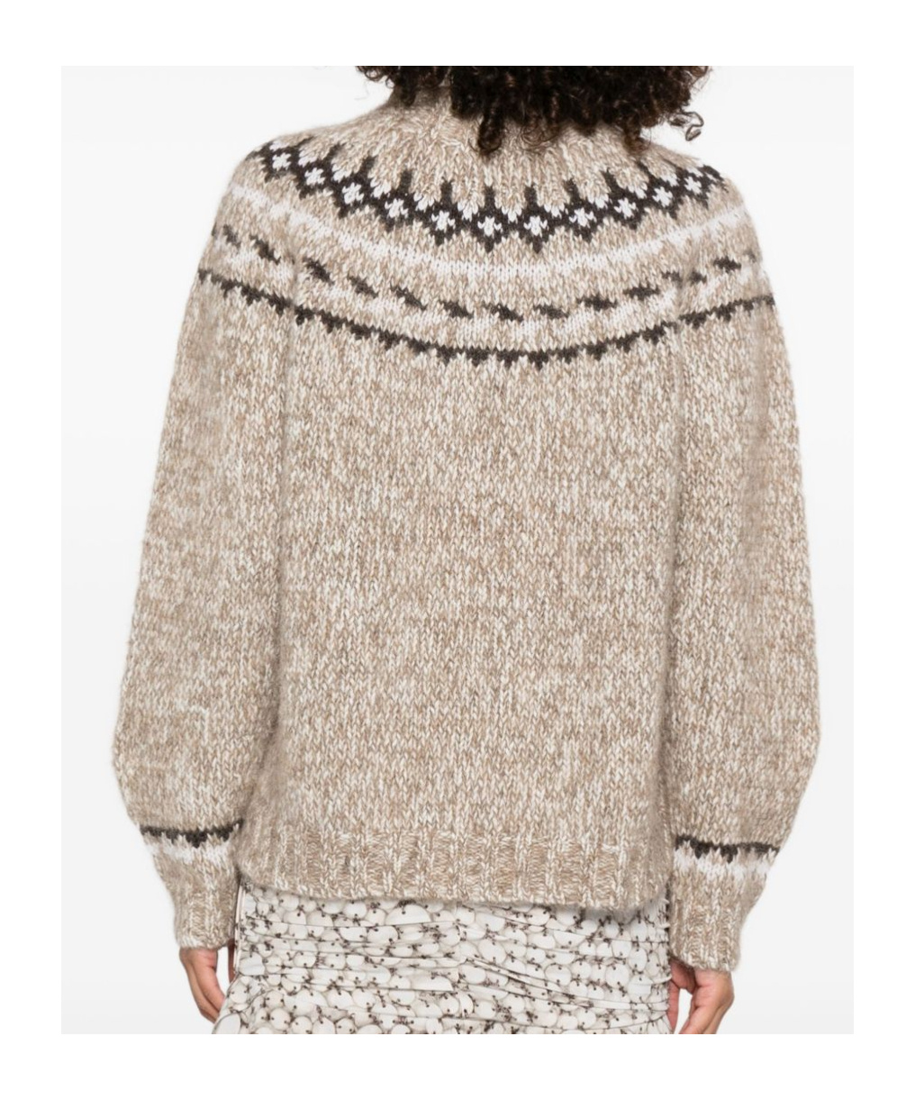 P.a.r.o.s.h High Neck Knitwear With Fair Isle Design In Neutral