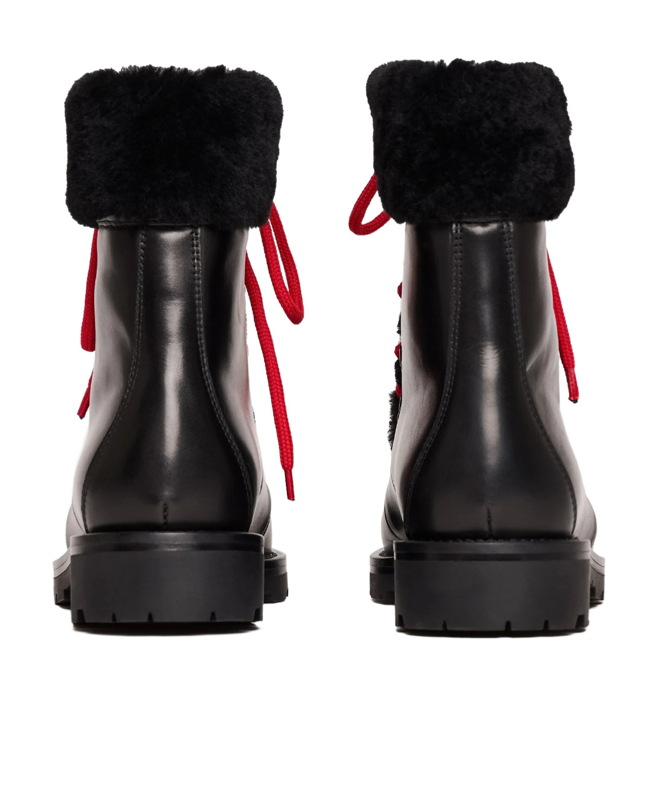 Scarosso Lace-up Shearling Boots In Black