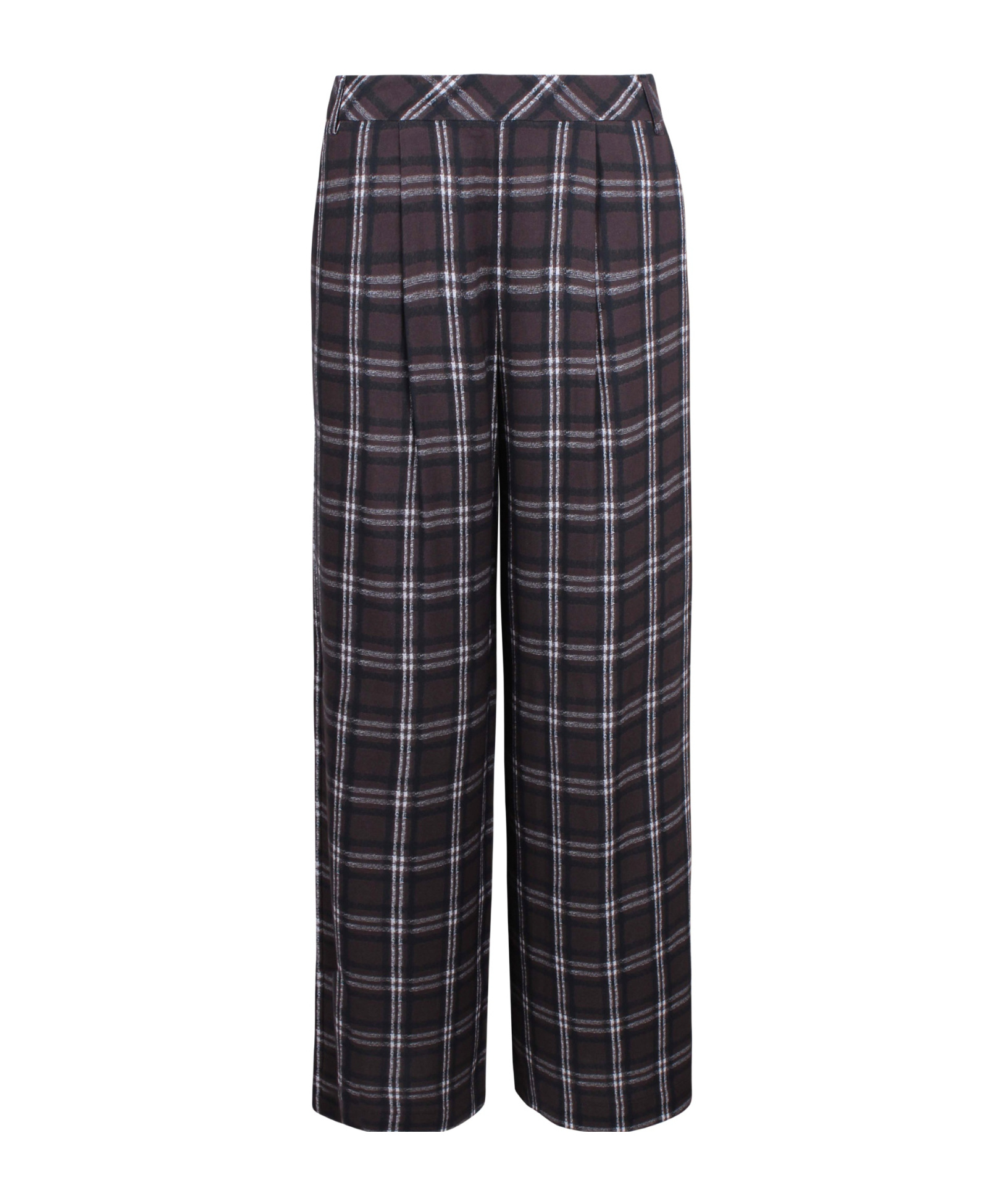Ermanno Firenze Pleated Checked Trousers In Black