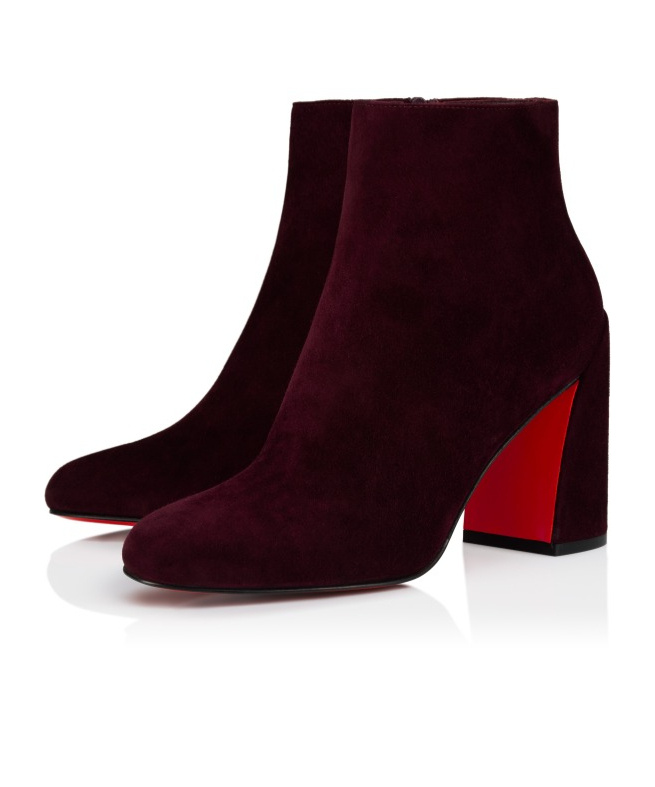 Christian Louboutin Jane Booty 85 Mm Low Boots In Burgundy