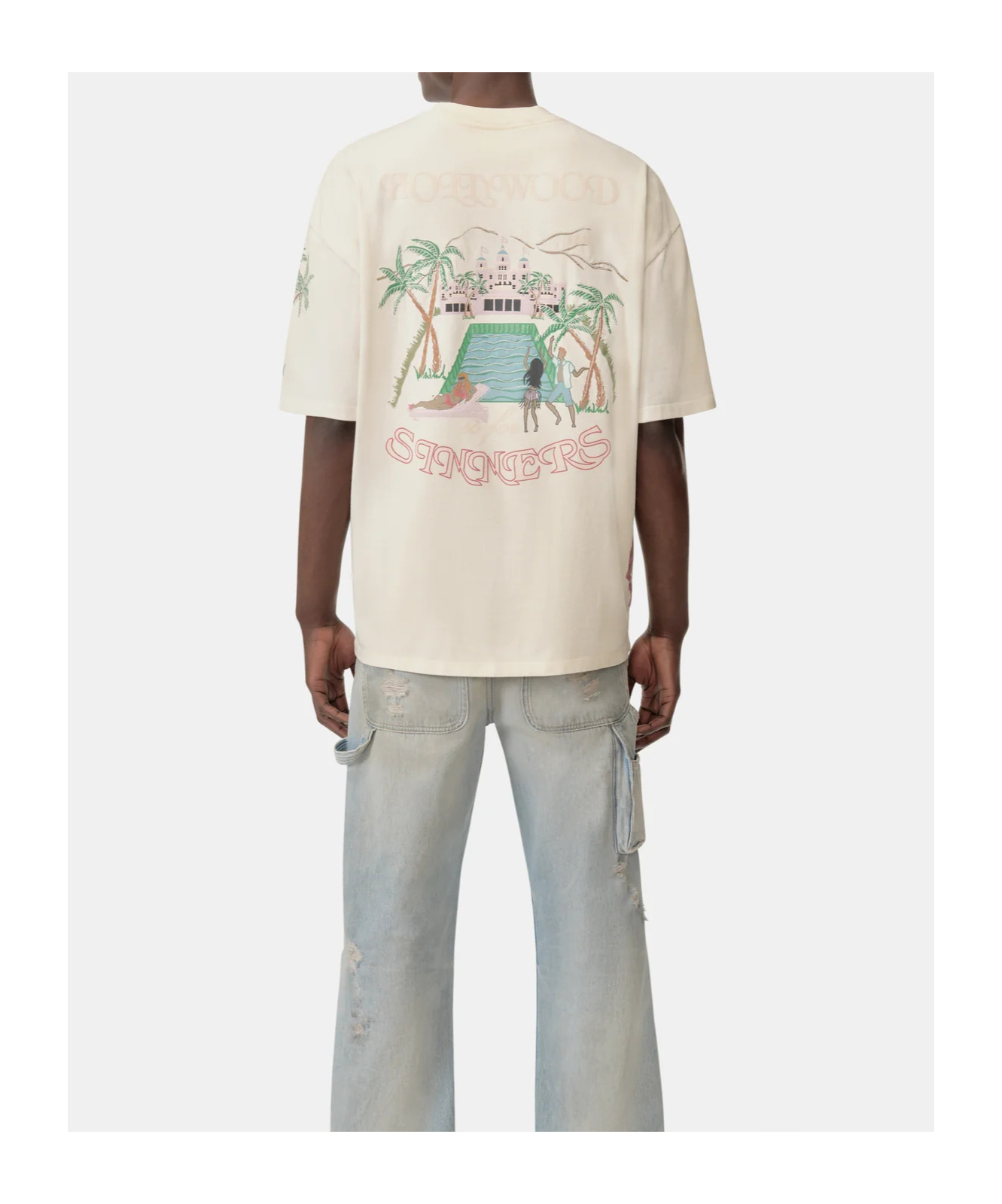 Amiri Sinners Oversized Tee In White