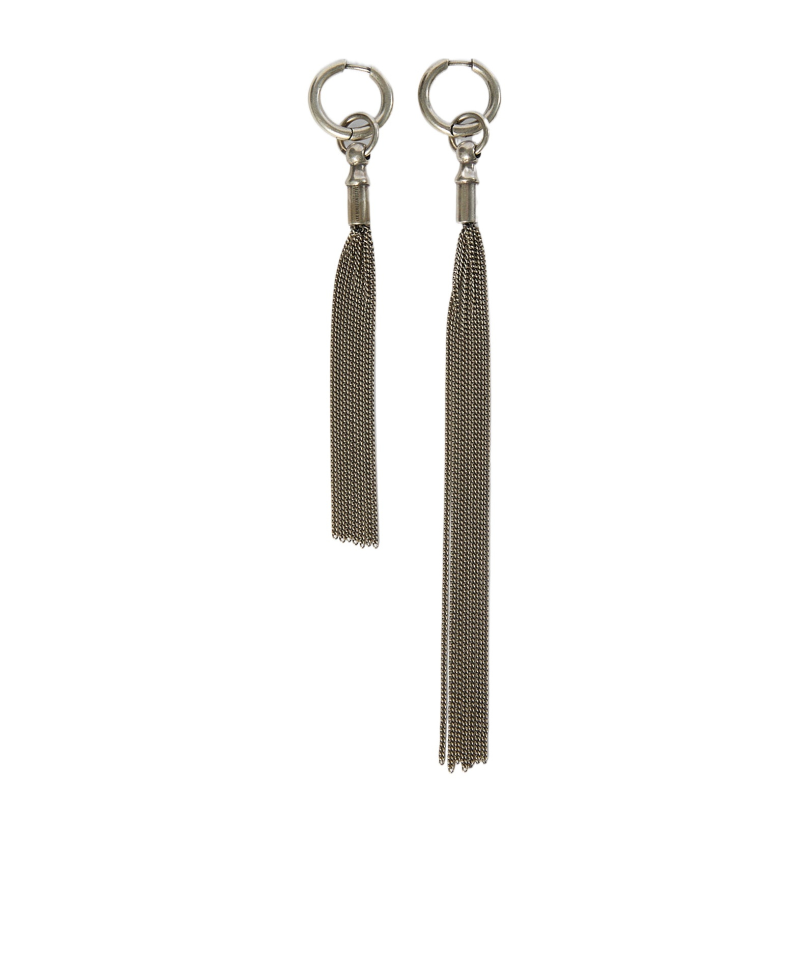 Ann Demeulemeester Asymmetrical Chain Tassel Earrings In Yellow