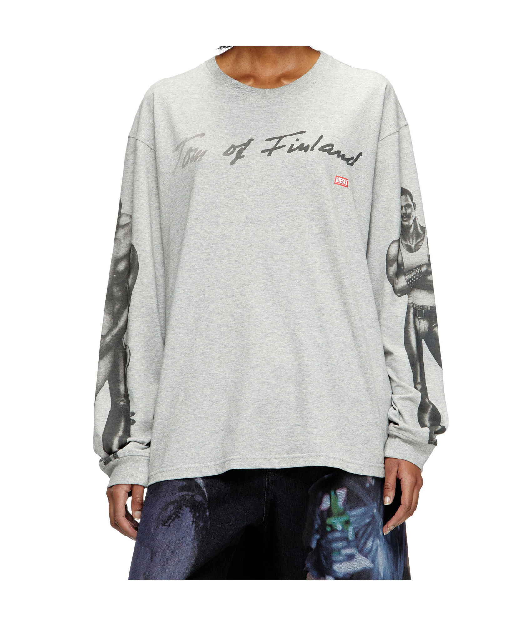 Diesel X Tom Of Finland Foundation Graphic-print T-shirt In Gray