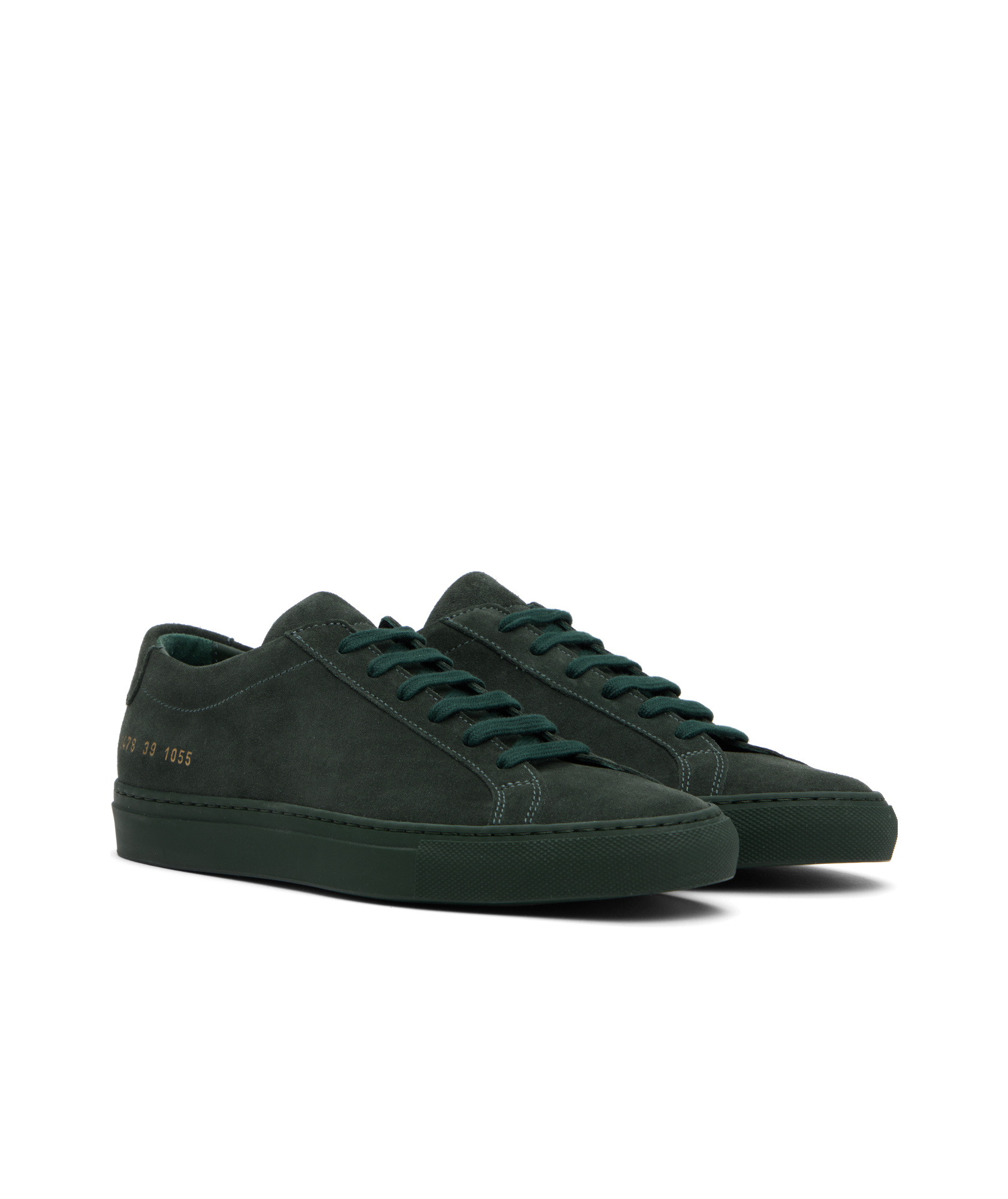 Common Projects Green Achilles Tonal Suede Sneakers In Black