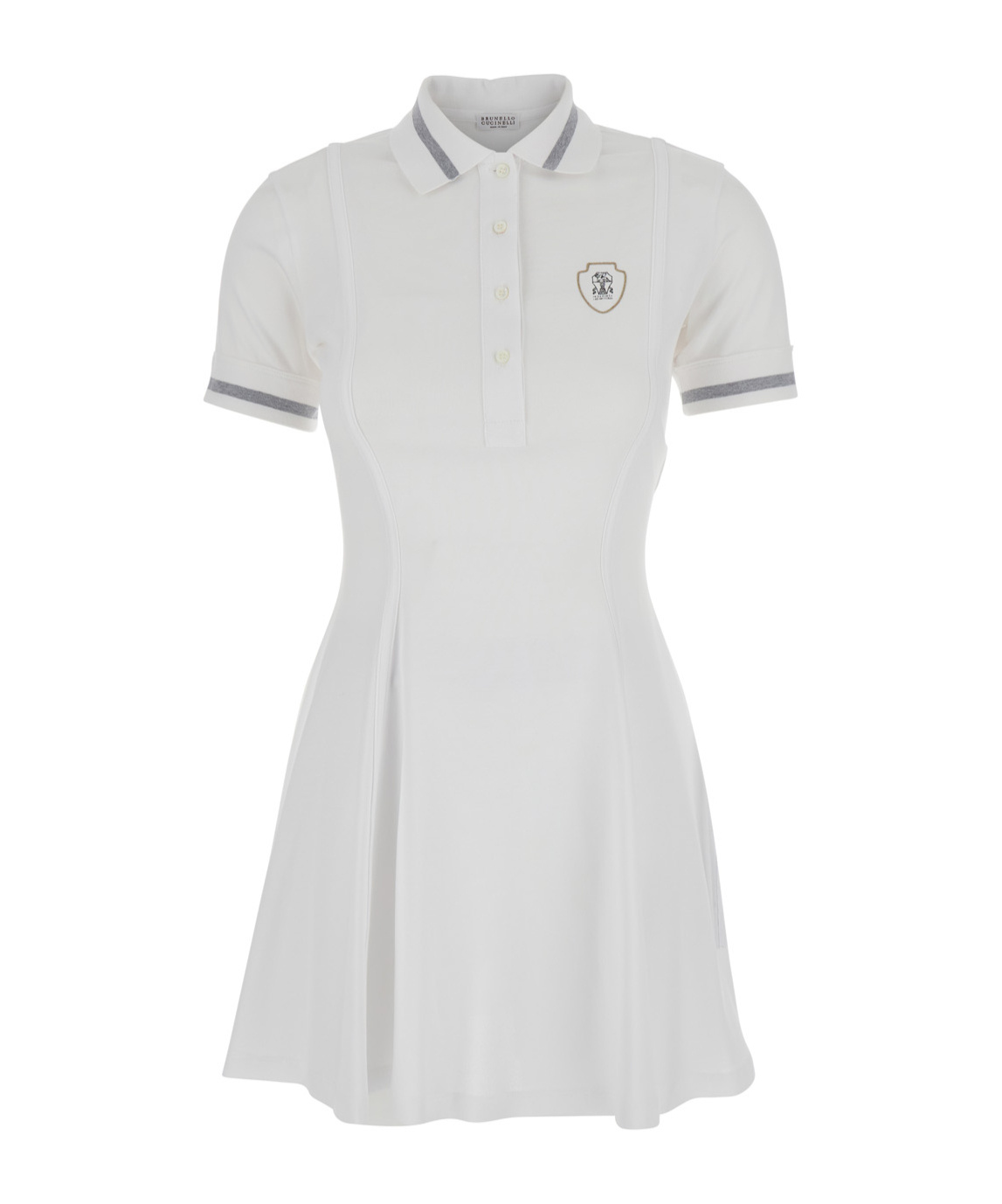 Brunello Cucinelli Short Sleeve Dress In White