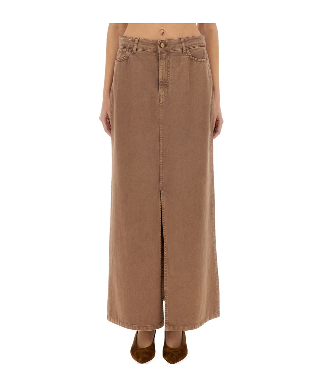 ALYSI LOGO-PATCH MAXI SKIRT