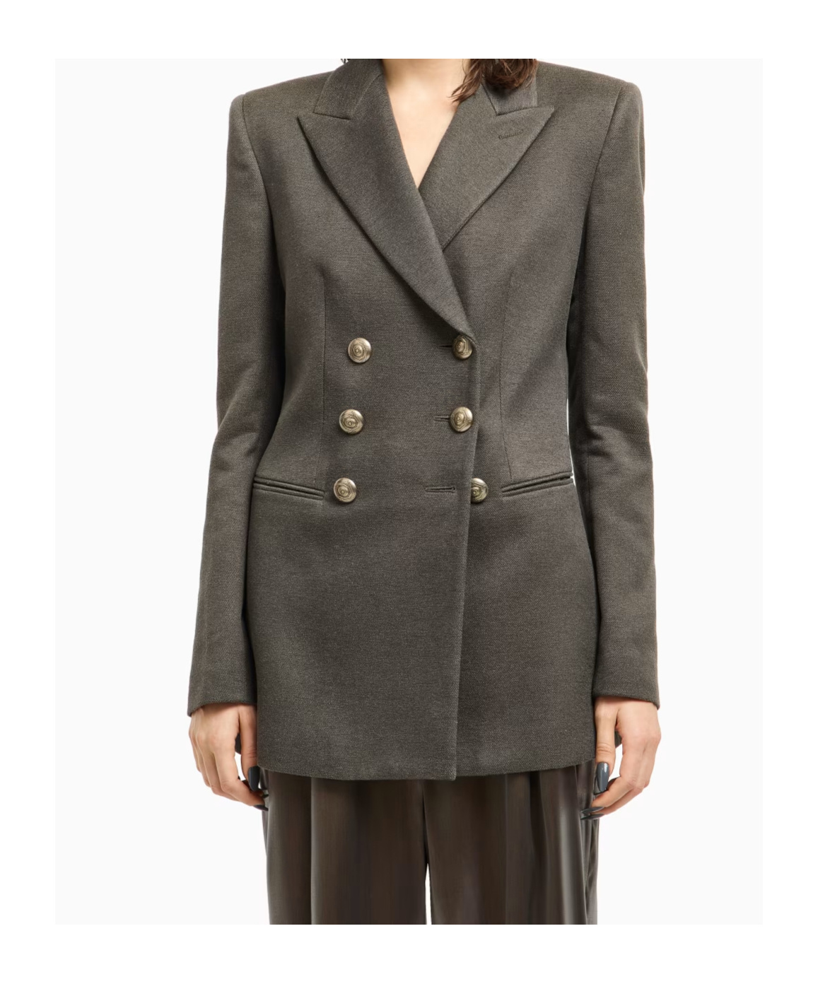 Giorgio Armani Double Breasted Blazer In Green