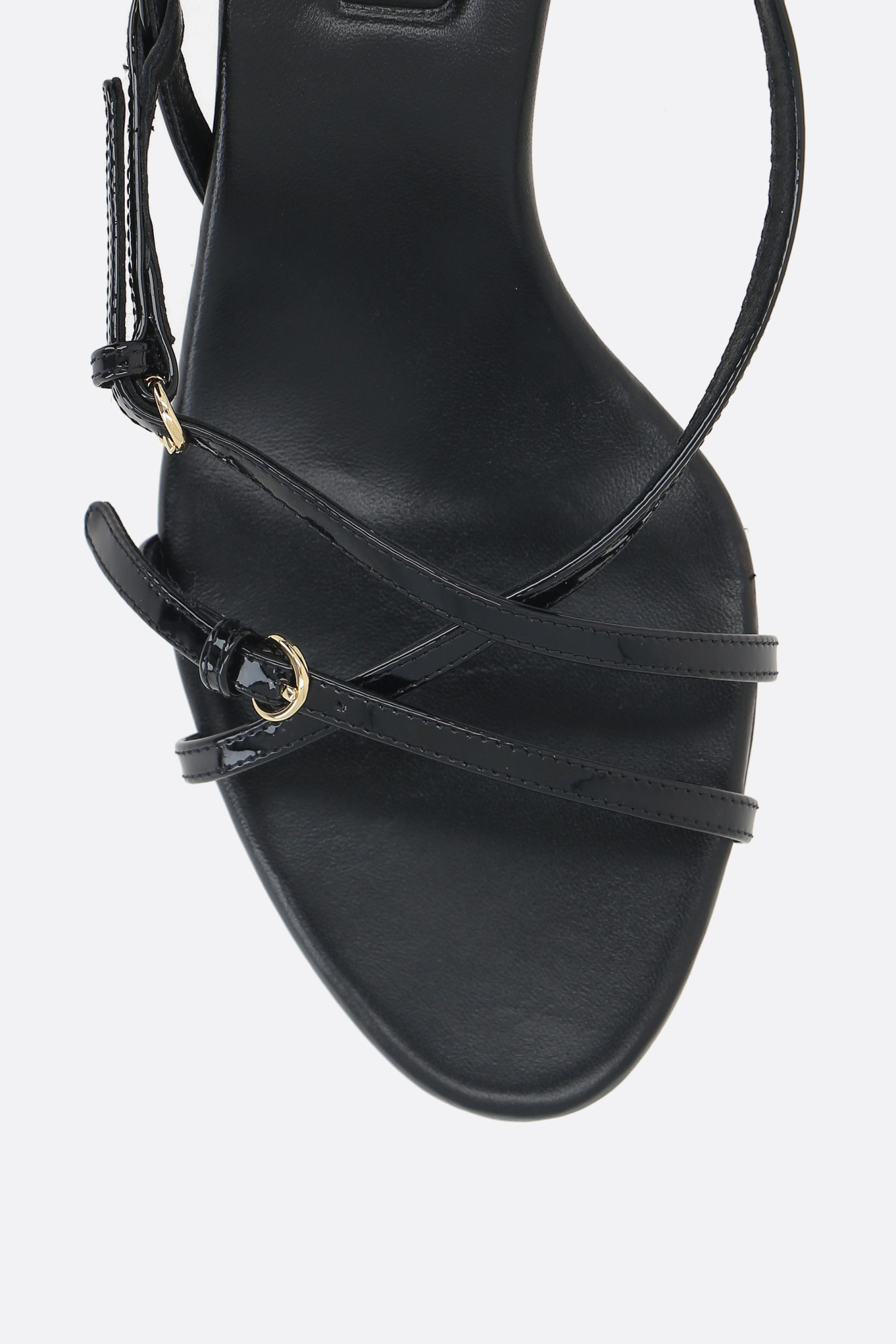Miu Miu Miumiu Women Patent Leather Sandals With Buckles In Black