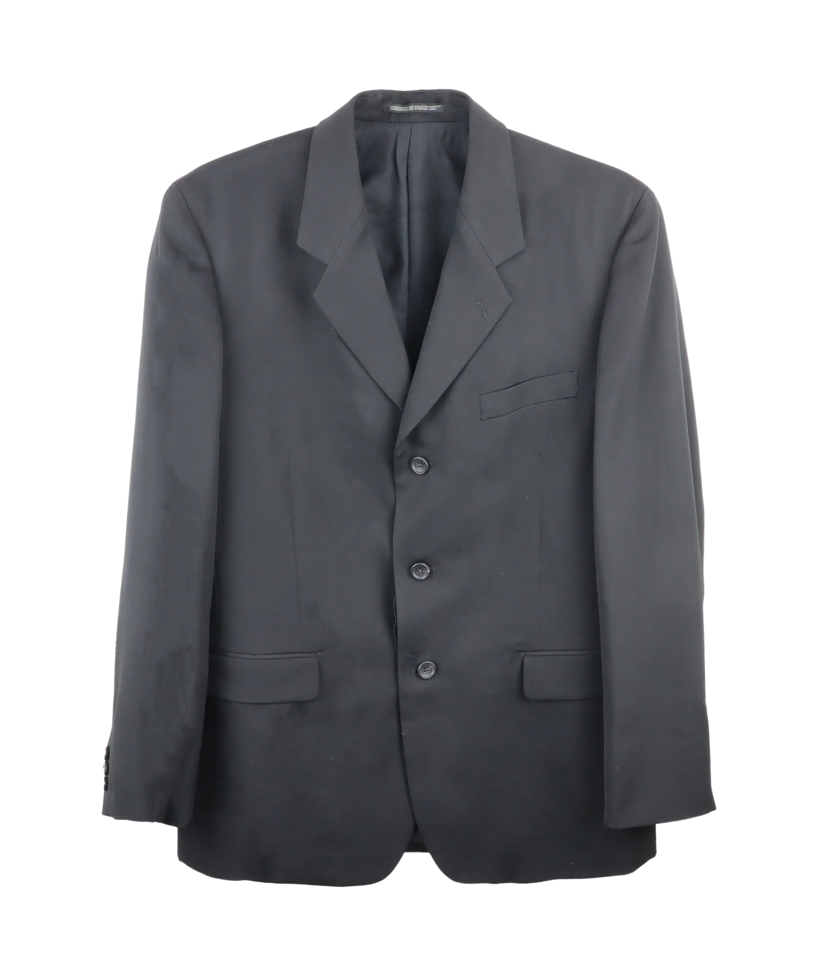 Shop Yohji Yamamoto Single-breasted Wool Blazer In Black